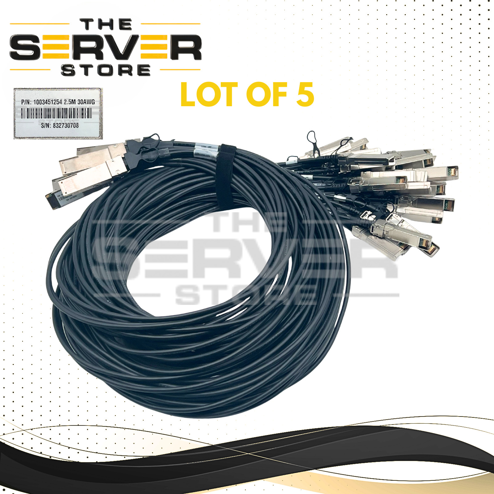 (LOT 5) Molex 100GbE QSFP28 to 4x 25GbE SFP28 DAC Breakout Cable 2.5M 1003451254