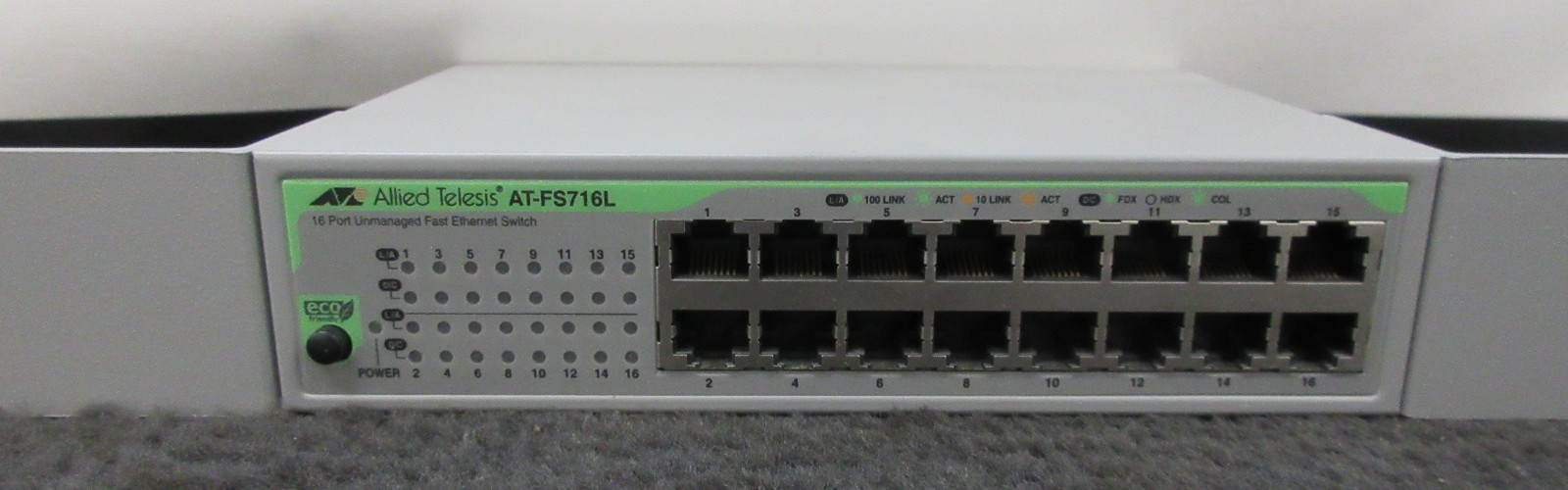 ALLIED TELESIS AT-FS716L 16 PORT 10-100 FAST ETHERNET SWITCH