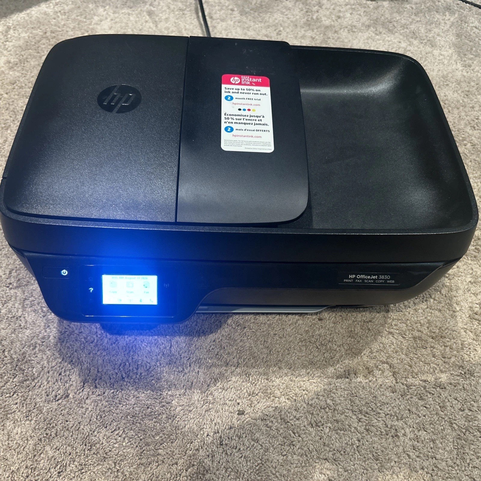 HP OfficeJet 3830 Wireless All-in-One Inkjet Printer Scan Fax Tested Working