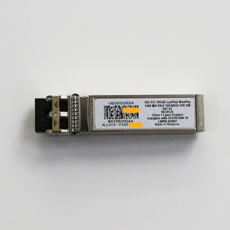 2pcs Nokia 1AB390930004 SFP+ SR 10GbE/FC 3-7 MMF E-Temp S01.01 WOTRBVHGAA