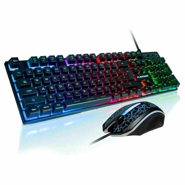 HAVIT HV-KB558CM Rainbow Backlit Gaming Keyboard and Mouse Combo  - Black