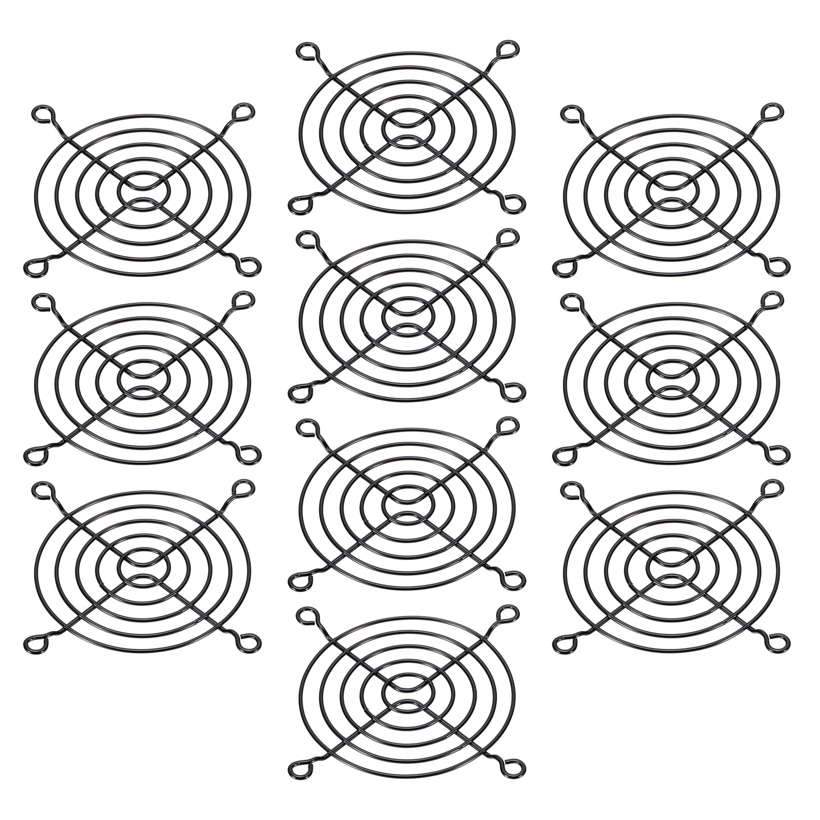 80mm Fan Finger Grill, 10 Pack Metal Grill Protector for 80mm, Black