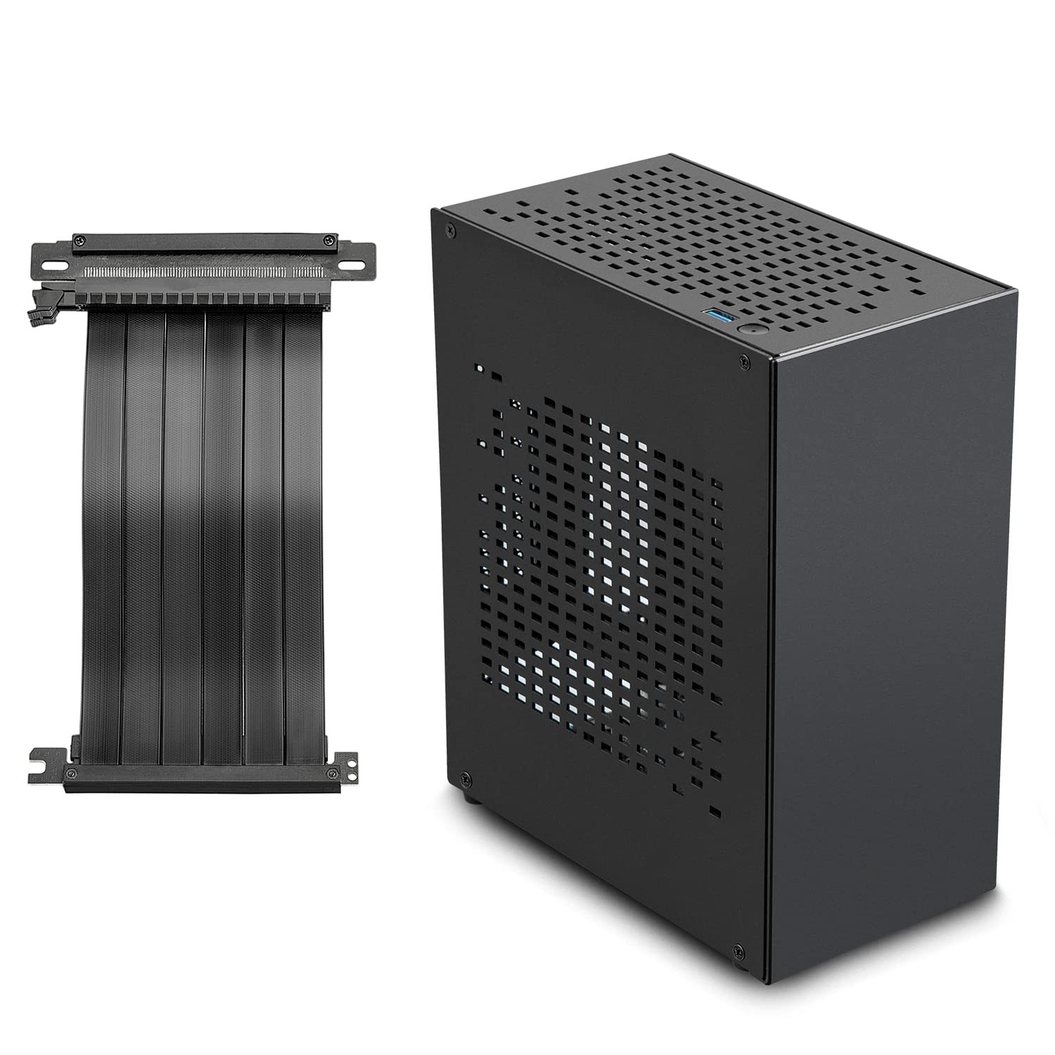 Aluminum Mini ITX Case with PCIe 3.0 Riser, Mini PC Case, SFF Small Form Fact...