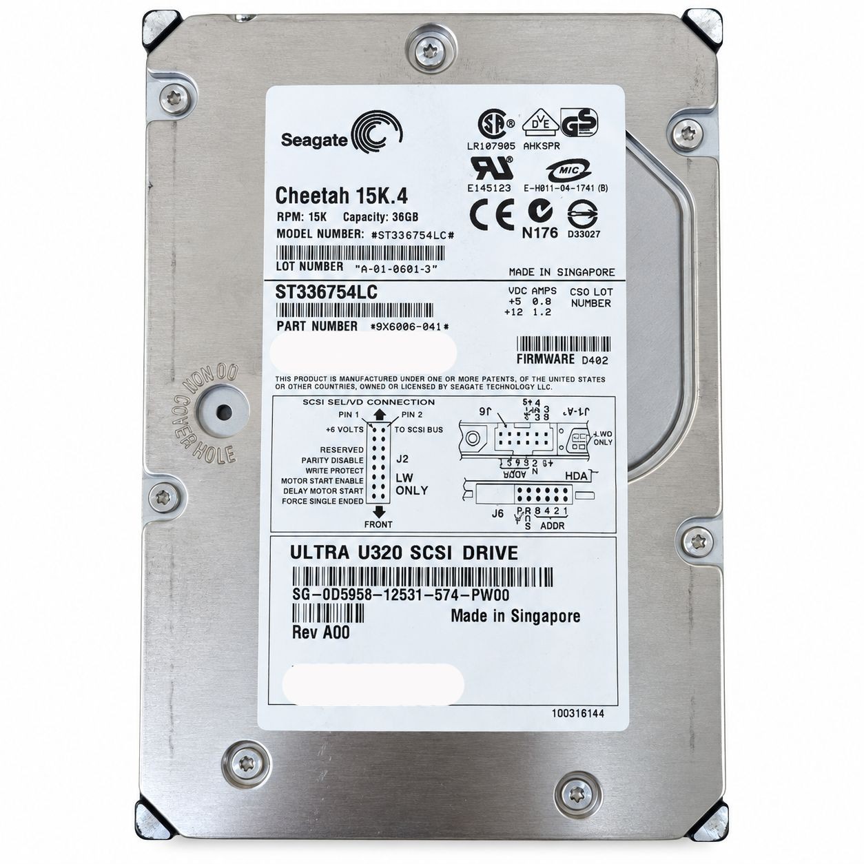 Seagate Cheetah 15K.4 36GB 15000RPM ST336754LC 9X6006-041 D402 Hard Drive