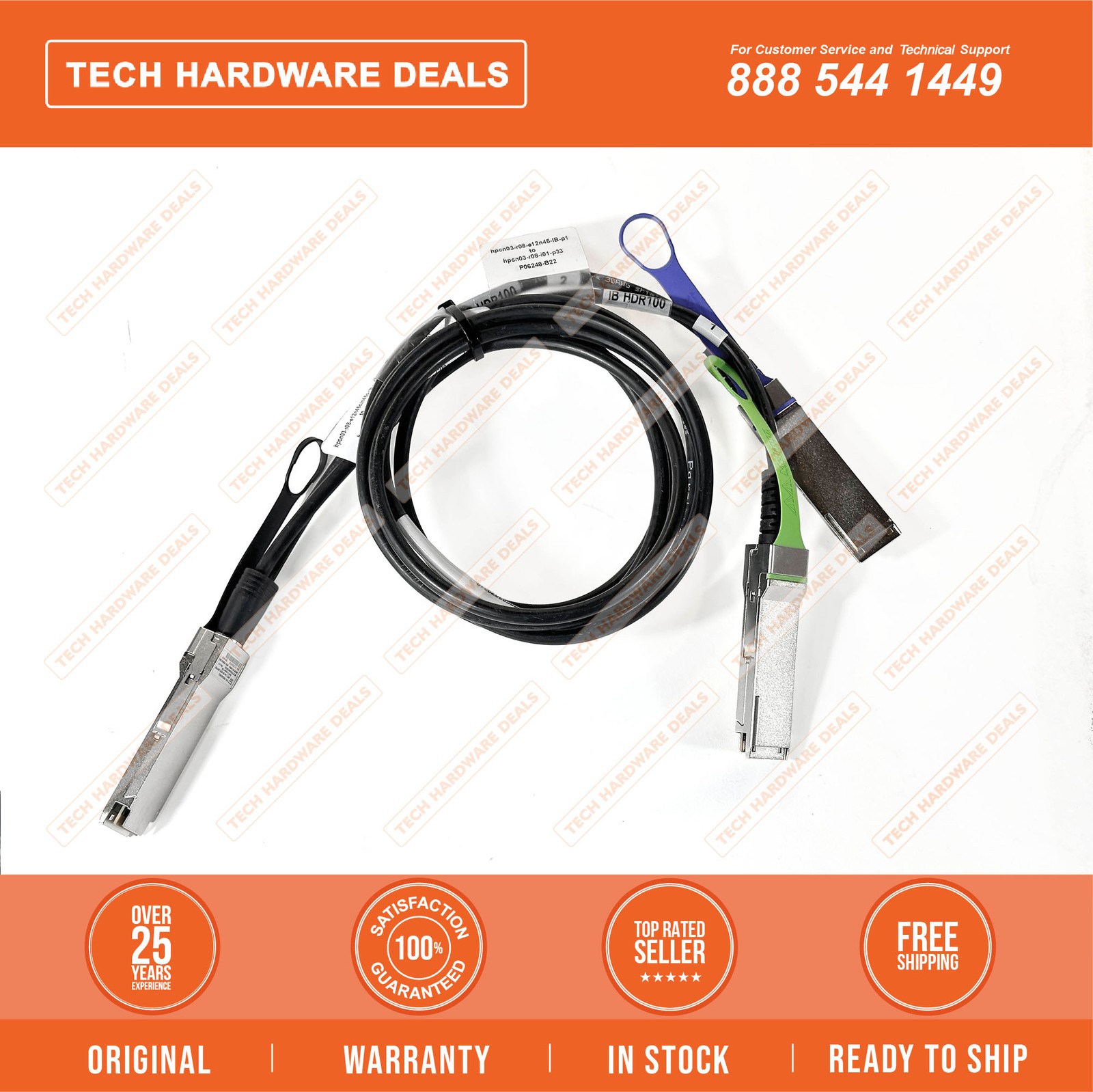 P08307-001    HPE Infiniband HDR/Ethernet 200GB QSFP56 TO 2XQSFP56 1.5M Splitter