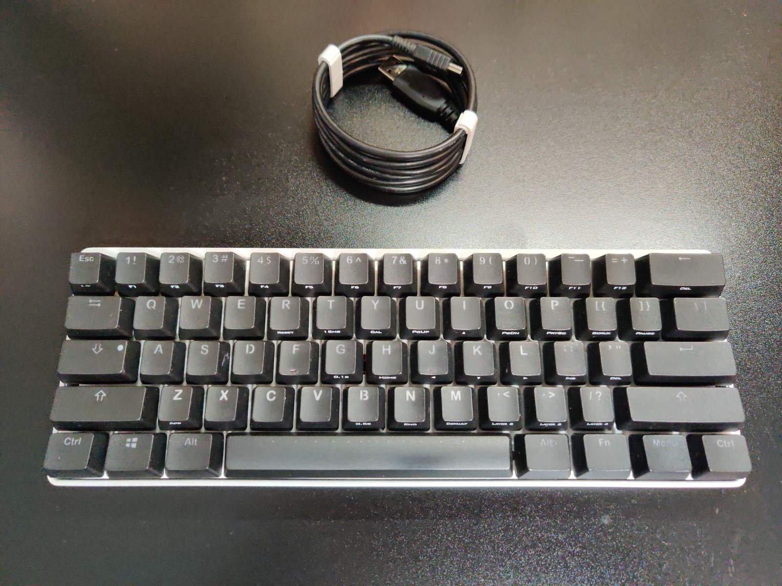 VORTEX POK3R Mechanical Keyboard — VTG-6100 — Blue MX Switch — White + Black