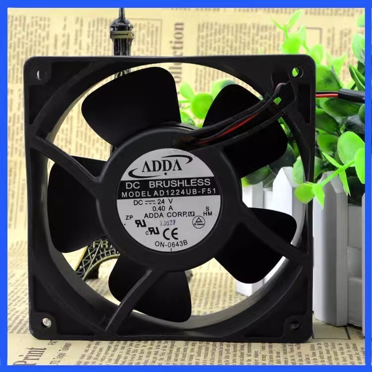ADDA AD1224UB-F51 12038 DC24V 0.40A 12CM 2-Wire Inverter Cooling Fan