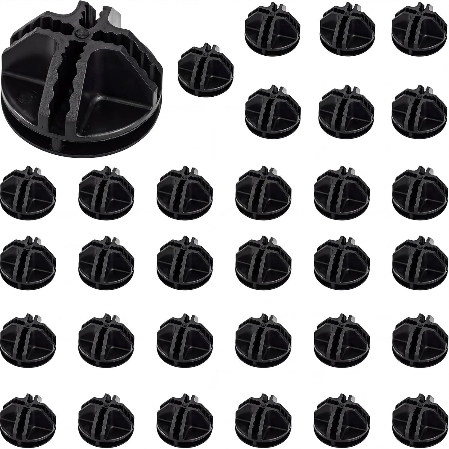 32 Pieces ABS Cube Connectors for Wire Storage Organizer, Black