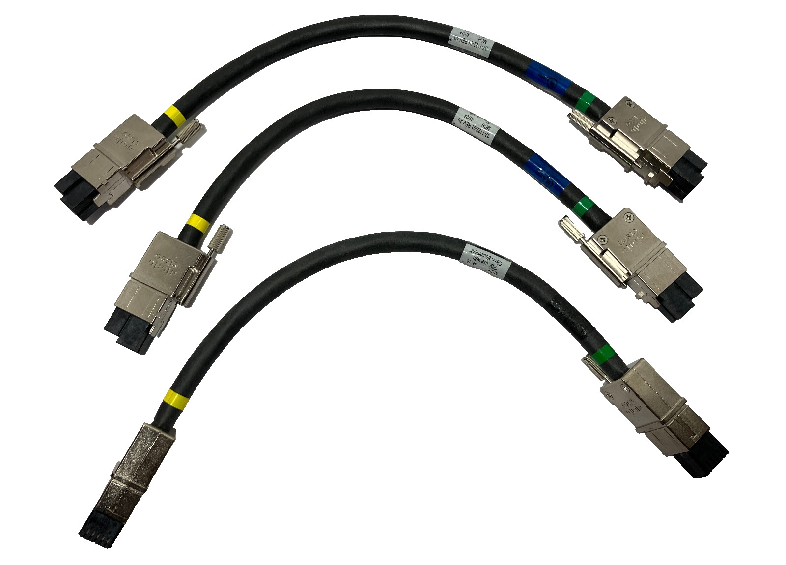 Lot of 3 Cisco Genuine CAB-SPWR-30CM 3750X/3850 Stack Power Cable 37-1122-01