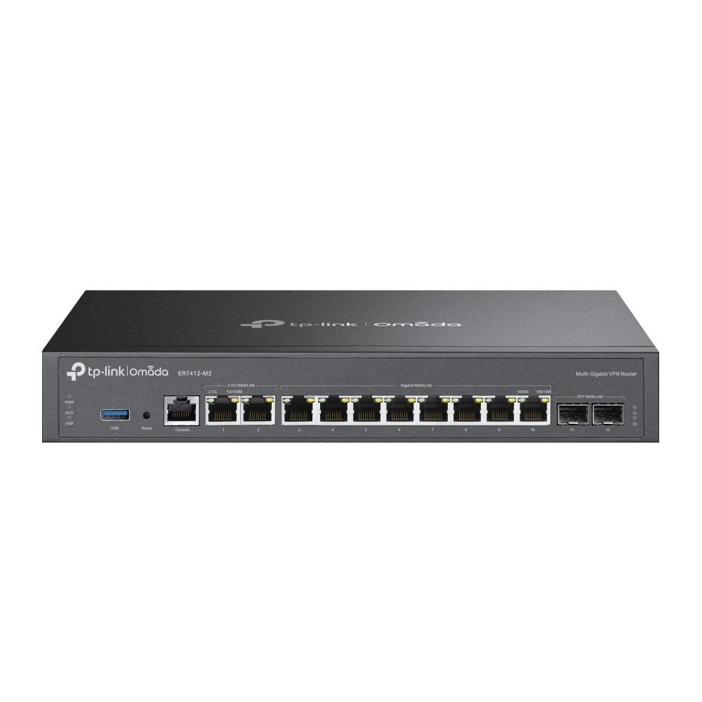 TP-Link ER7412-M2 | Omada 12-Port Multi-Gigabit VPN Router | 10* 1GE | 2* 2.5GE