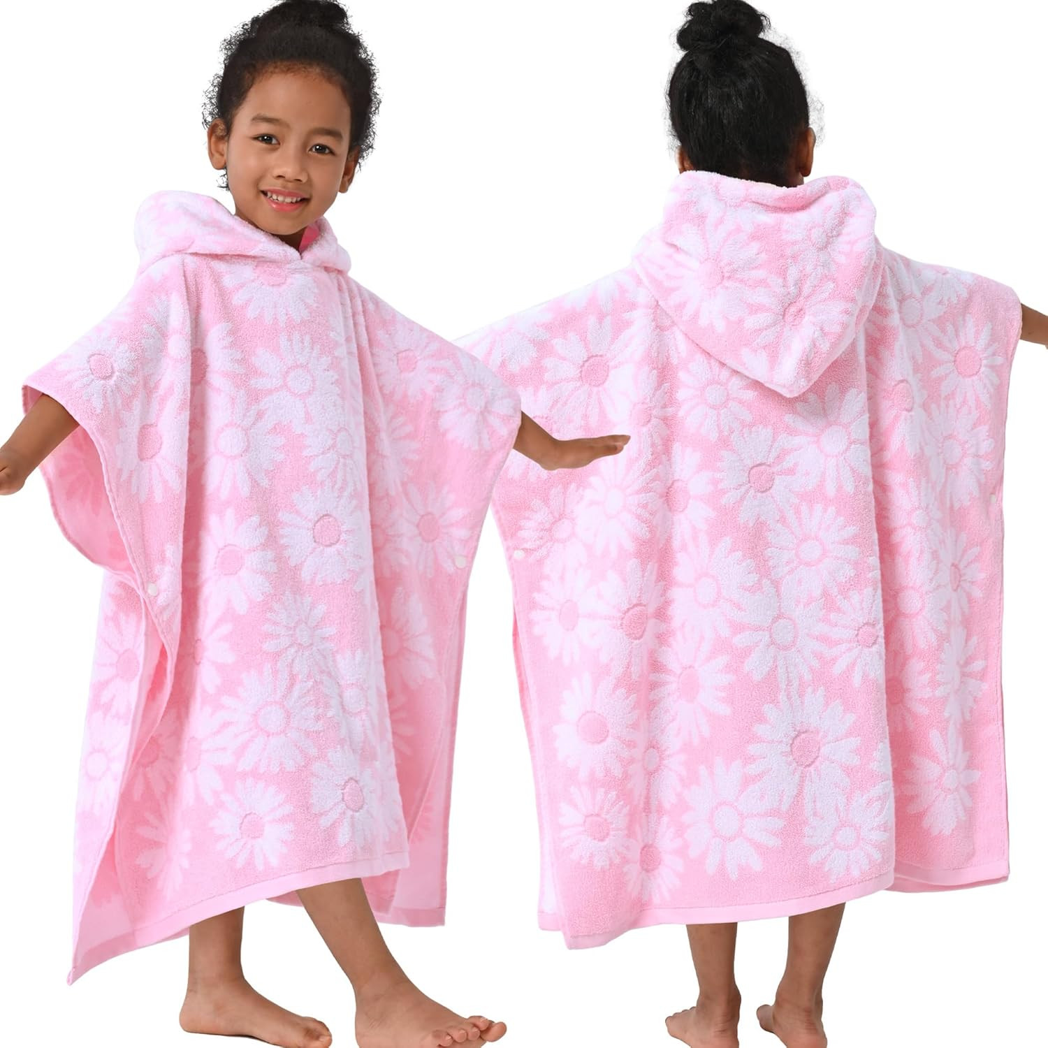 Thick Hooded Bath Towel Poncho for Kids (4-8Years) - Soft, Absorbent Turkish Cot