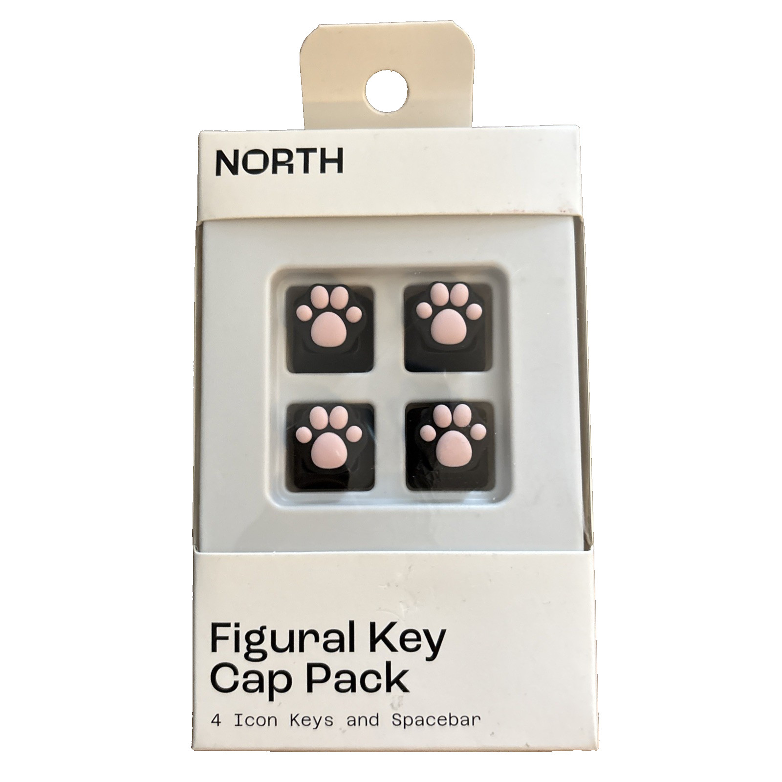 North Figural Keyboard Key Cap Pack Paw Print Black w/ Pink Paw NEW