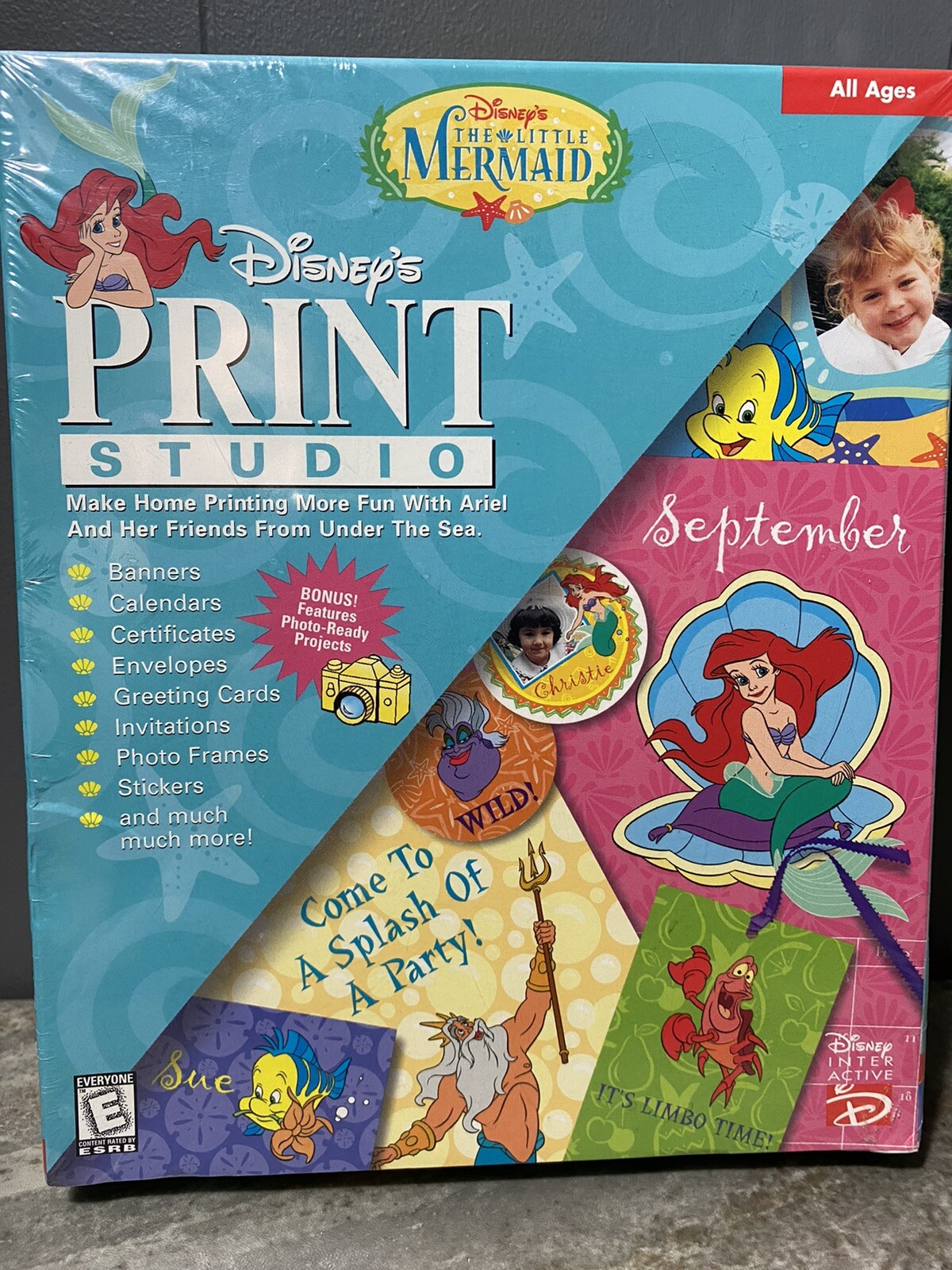 THE LITTLE MERMAID Disney Print Studio Software PC CD-ROM Windows ARIEL Sealed