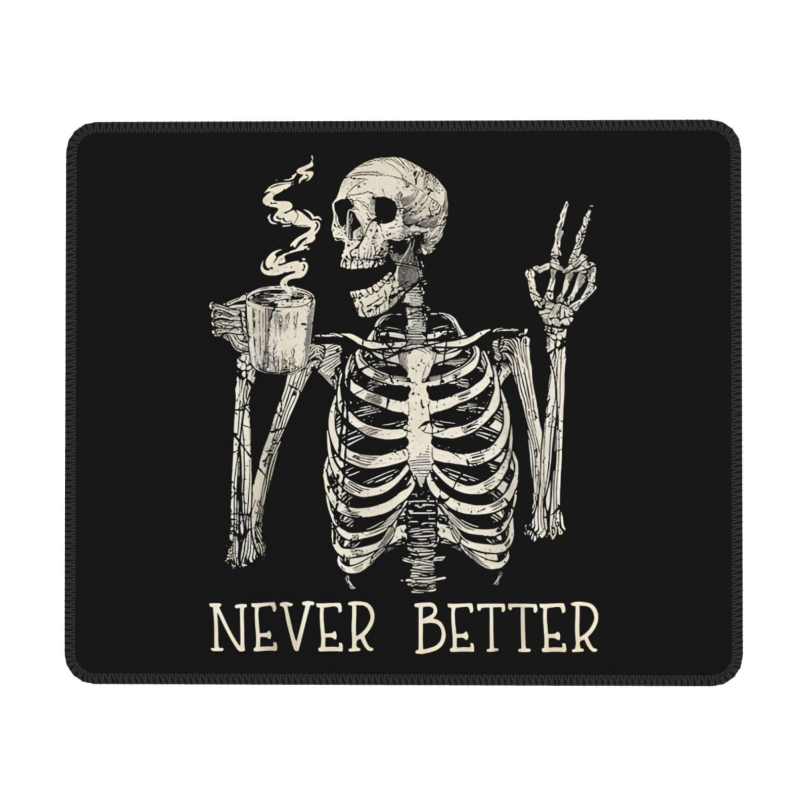 Skull Pad for Desk, Cute Skeleton Pads for Wireless , Funny Waterproof Mousep...