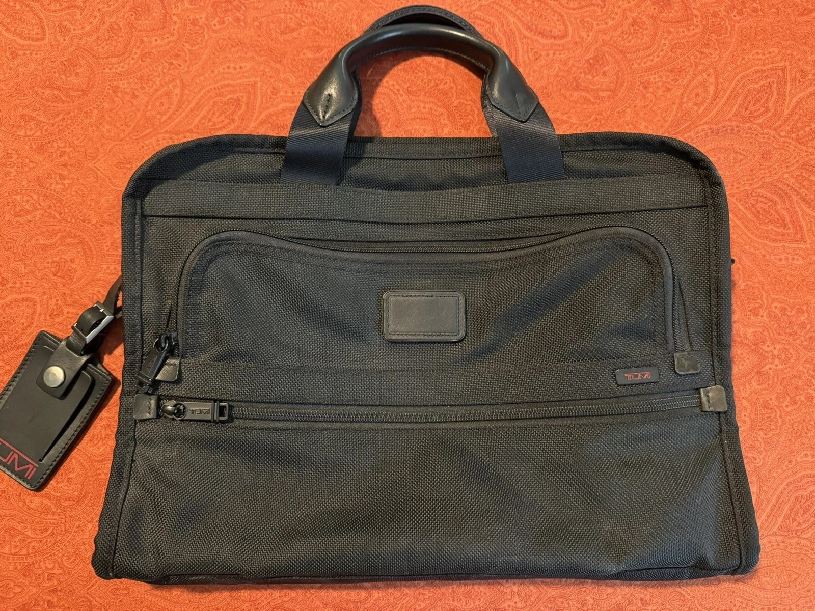 TUMI Black Ballistic Nylon Slim Briefcase #26101DH - Excellent