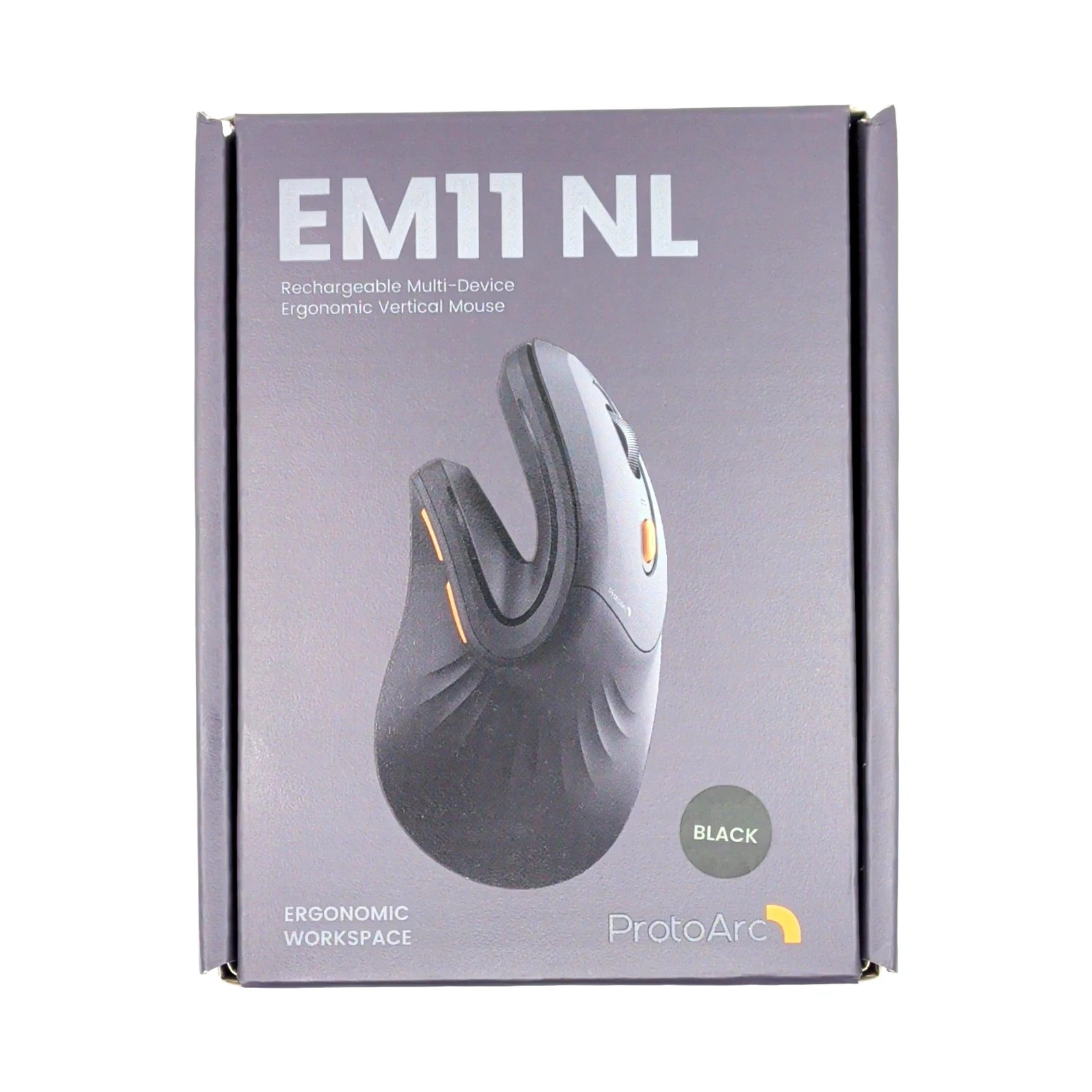 ProtoArc EM11 NL Wireless Ergonomic Vertical Mouse 2.4GHZ Bluetooth USB-C Black