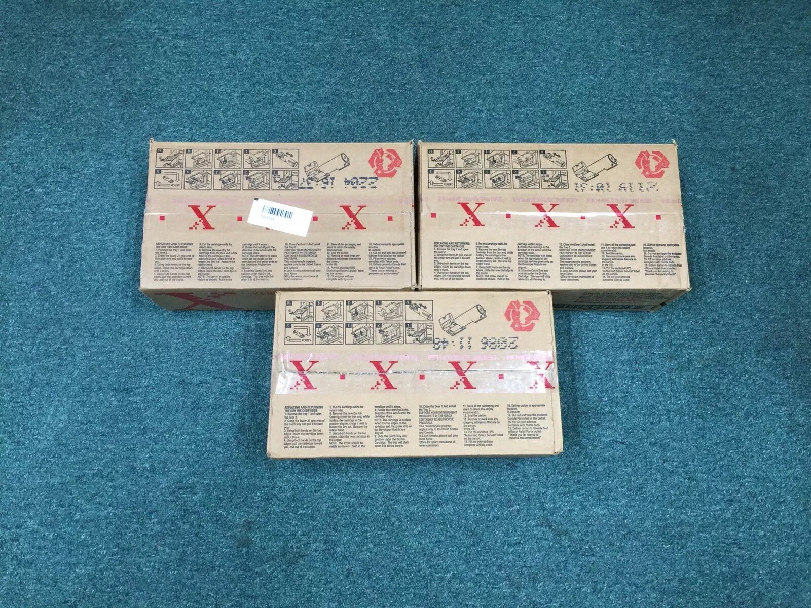  LOT OF 3 GENUINE XEROX 6R244 BLACK DRY INK TONER