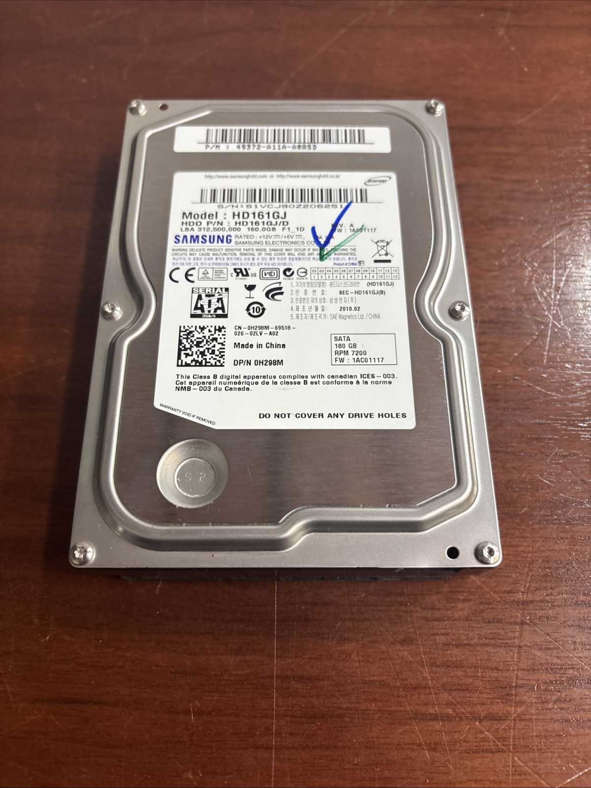 Samsung 160GB HD161GJ HD161GJ/D 3.5” SATA HDD