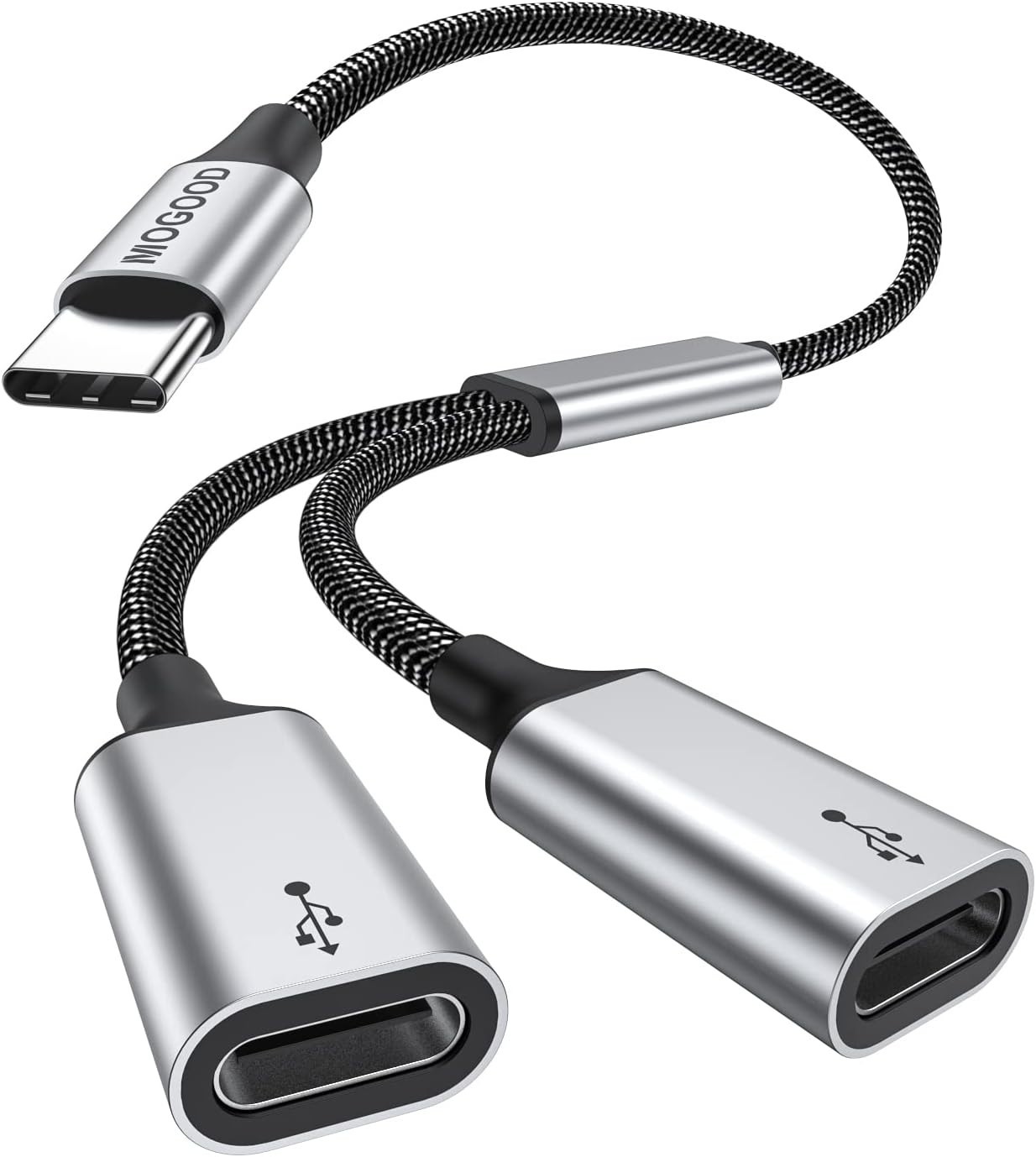 Compact USB C to Dual Female Adapter for Laptops and Peripherals - Data Only