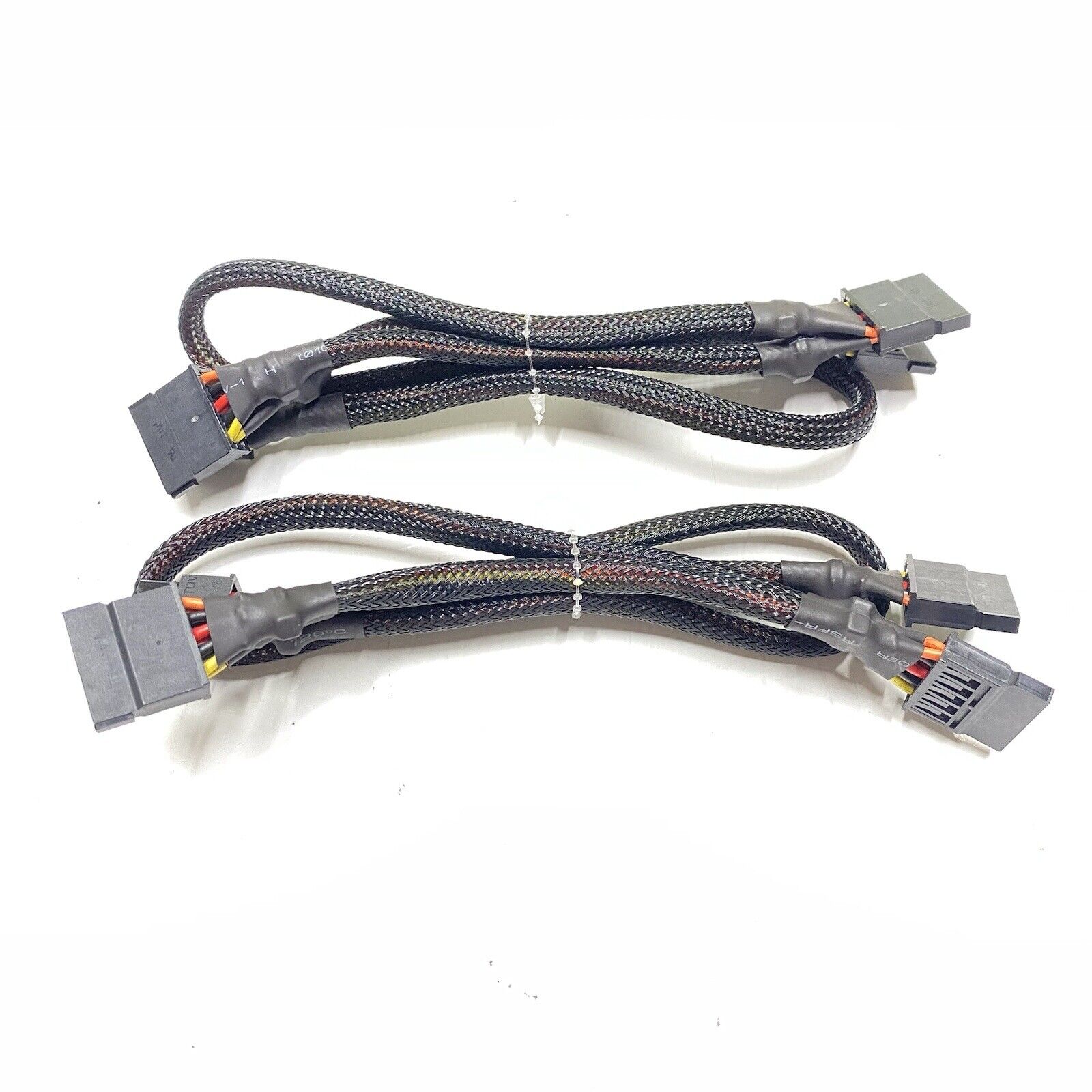 2 QTY 6 pin to 3x SATA  Driver Power Cable Braided 33” Long