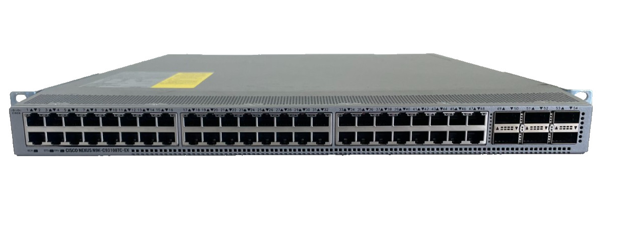Cisco Nexus N9K-C93108TC-EX 48-Port Network Switch 2x PSU's