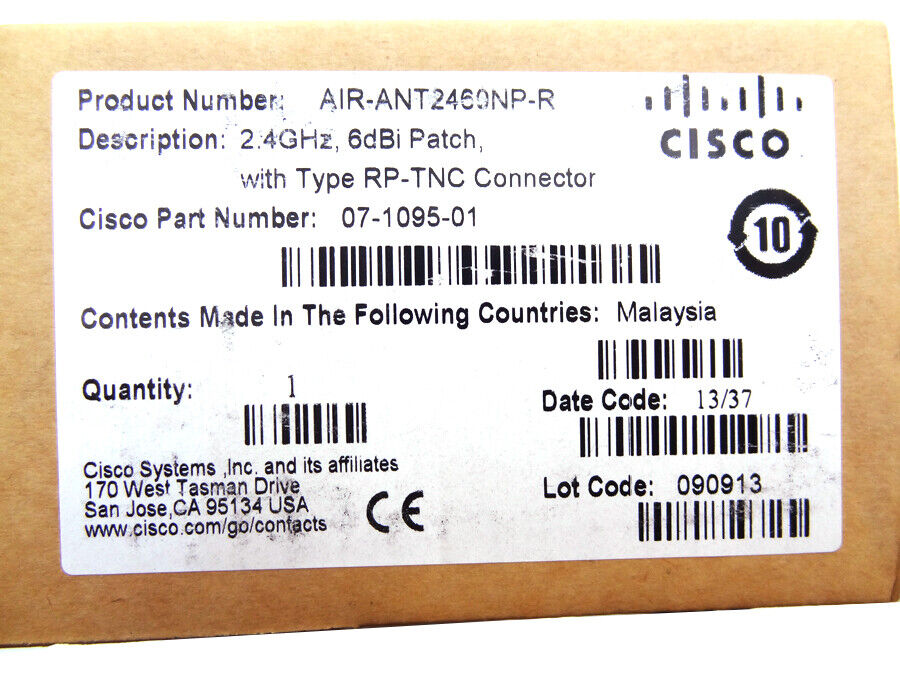 CISCO AIR-ANT2460NP-R 2.4 GHZ 6 DBI 802.11N DIRECTIO