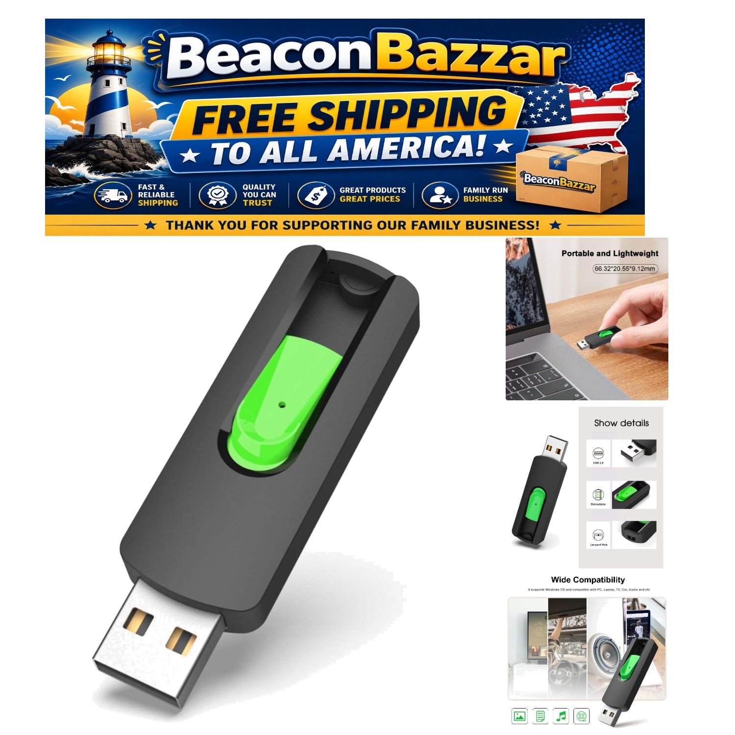 Versatile 128GB USB Flash Drive for PC and Laptop - Portable Backup Solution