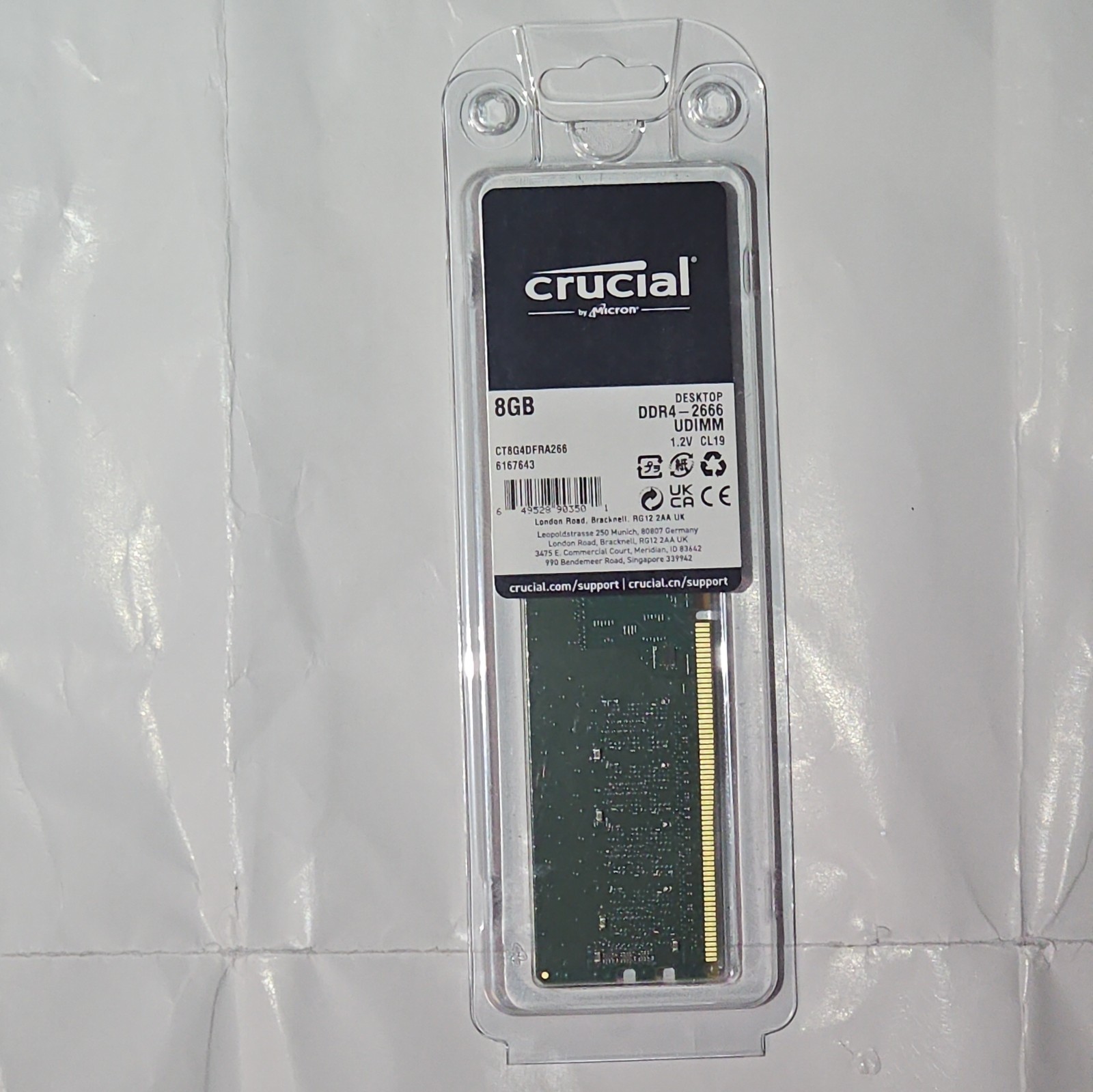 NEW Crucial 8GB (1 x 8GB) PC4-21300 (DDR4-2666) Memory (CT8G4DFRA266)