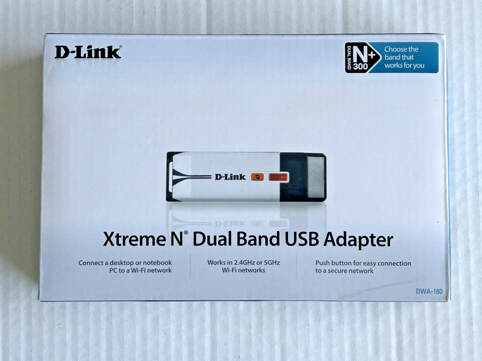 D-Link RangeBooster Wireless Xtreme N Dual Band USB Adapter DWA-160 2.4GHz A20