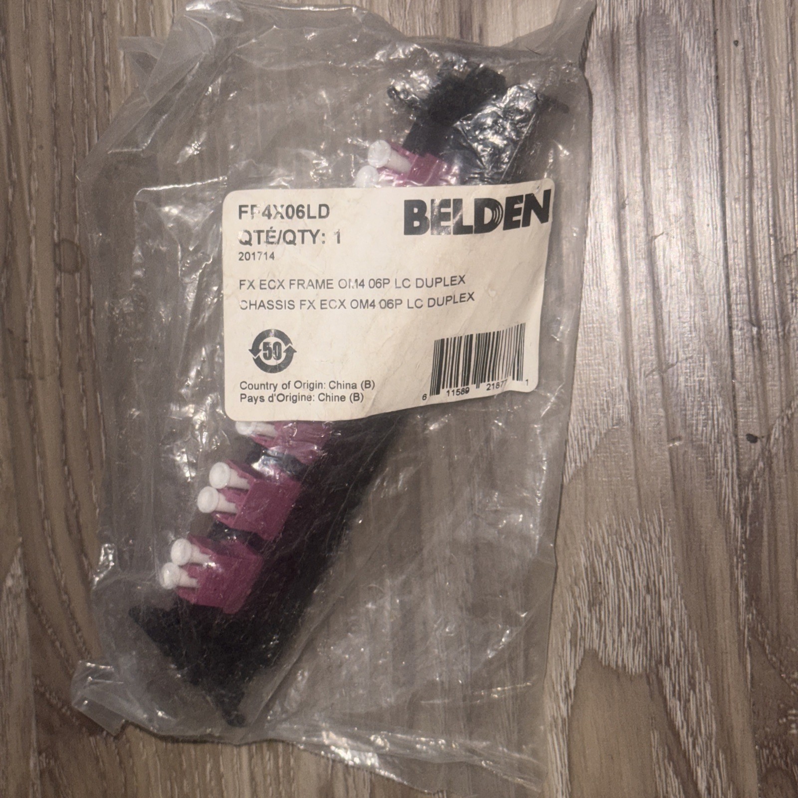 Belden FF4X06LD FX ECX OM4 6 Port LC Duplex Fiber Adapter Plate (B2)