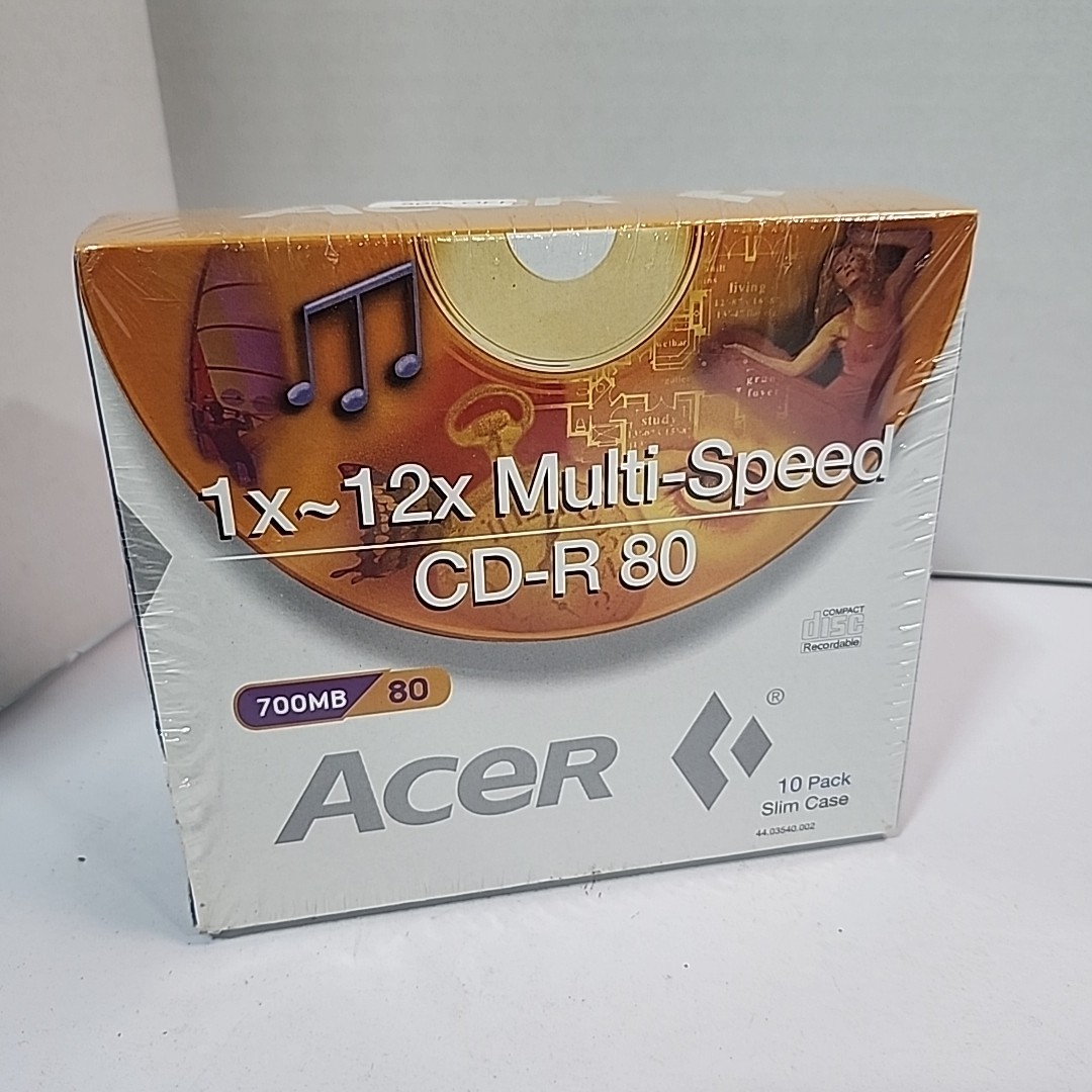 Acer 1x~12x Multi-Speed CD-R 80 Minute / 700MB 10 Pack w/ Slim Case
