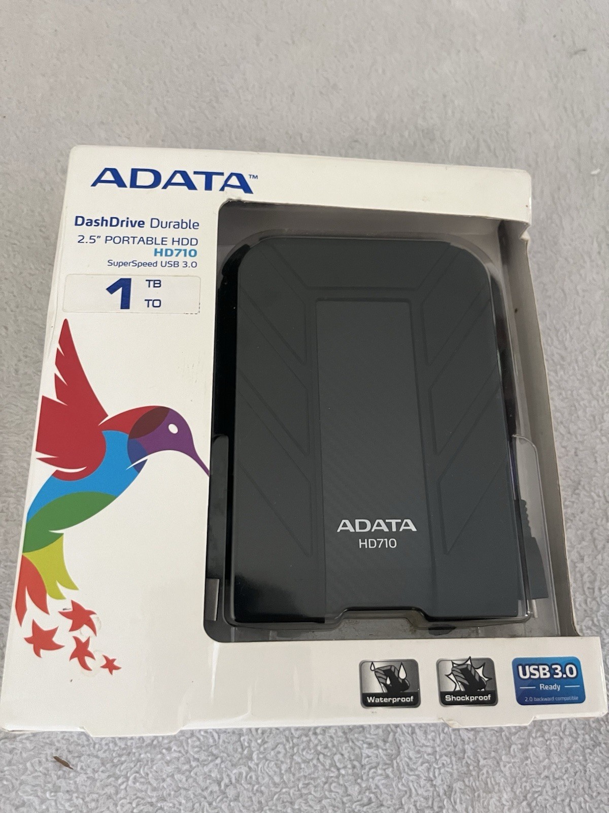 Adata Dashdrive Durable HD710 2.5 Portable HDD 1 TB Superspeed USB 3.0 New.