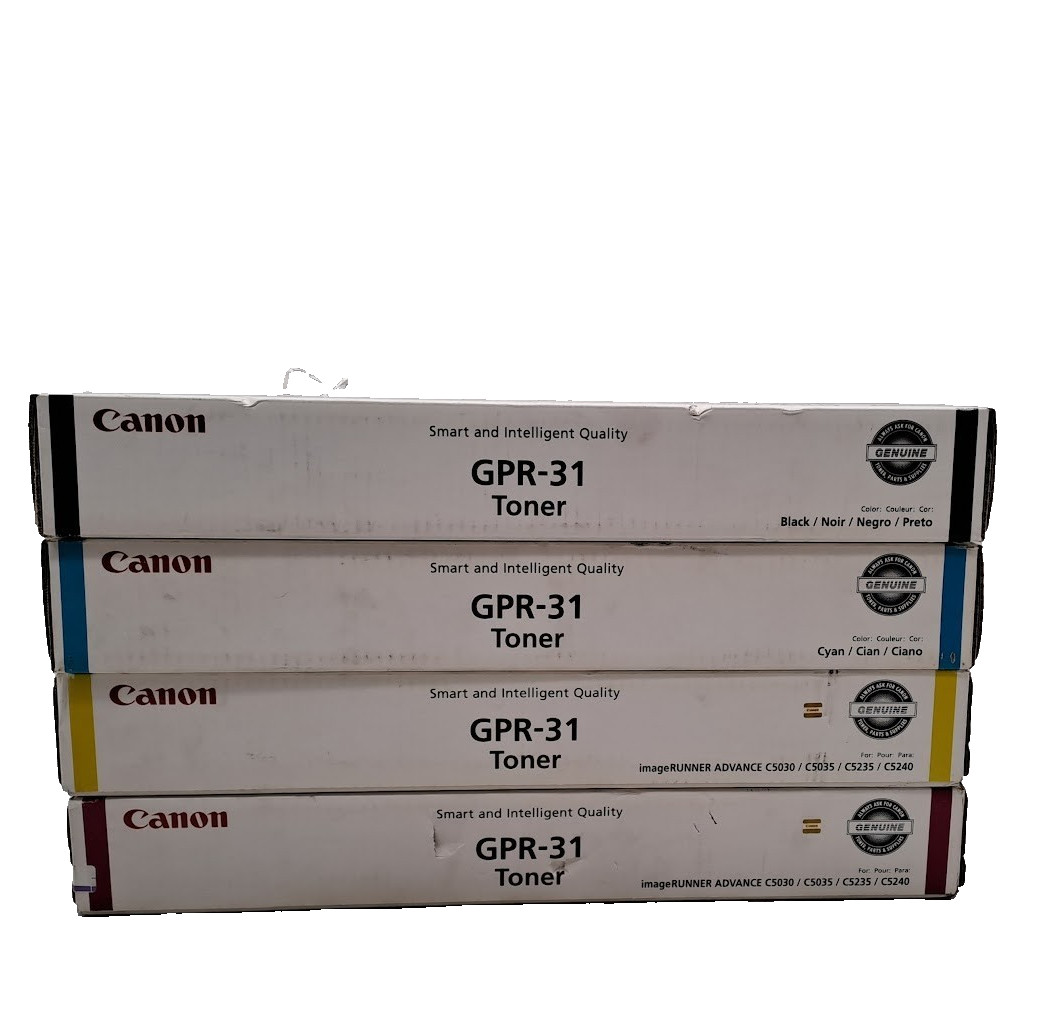Lot of 4 Canon GPR-31 Toner cartridge Yellow Magenta Cyan black