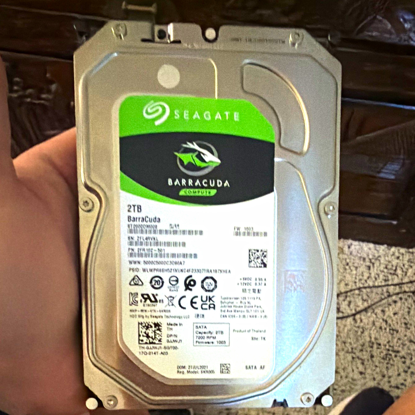 Seagate BarraCuda 2TB 3.5" SATA Internal HDD 7200RPM 256MB ST2000DM008