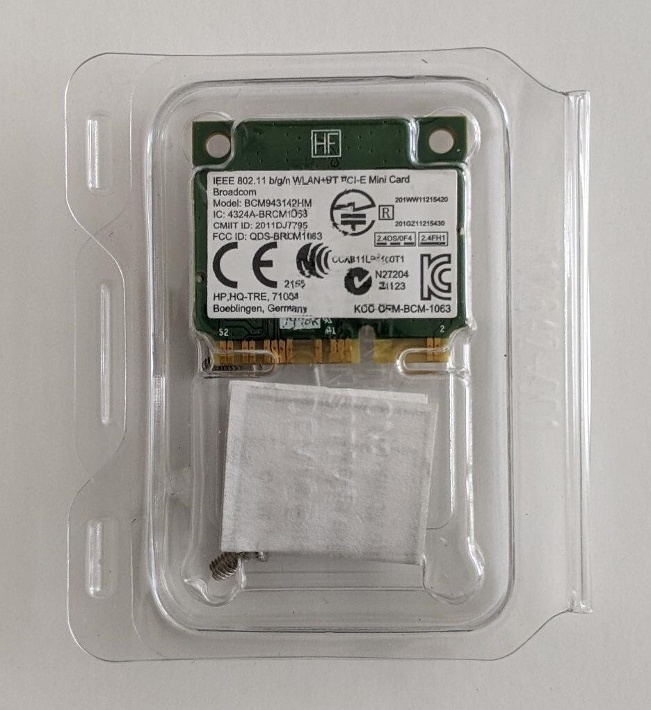 OEM HP 802.11 b/g/n Mini PCI Wireless Card, BCM943142HM (P/N: 752597-001)