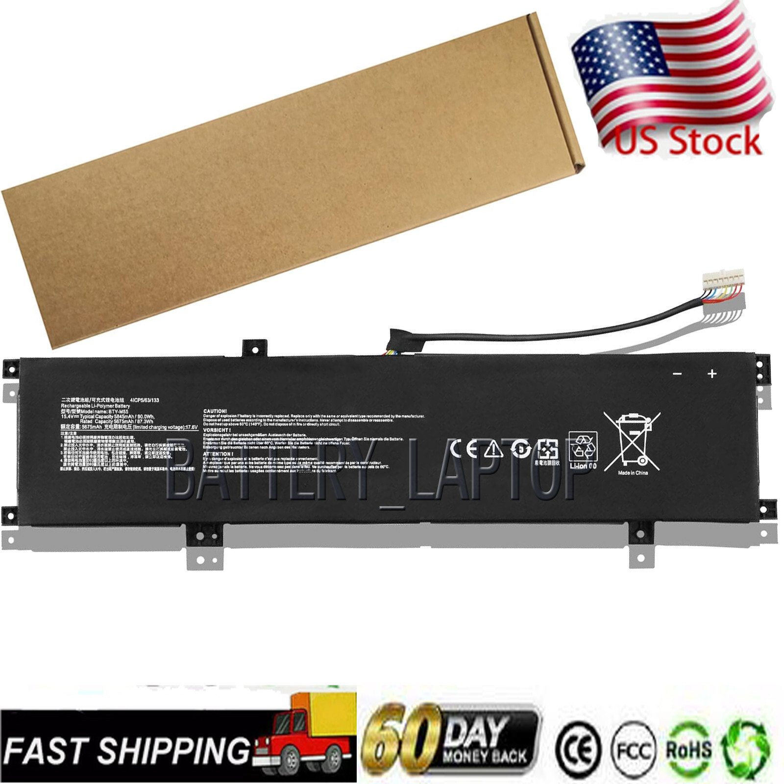 New BTY-M55 Laptop Battery for Msi ALPHA 15 A3DDK A4DEK B5EEK 925QA055H