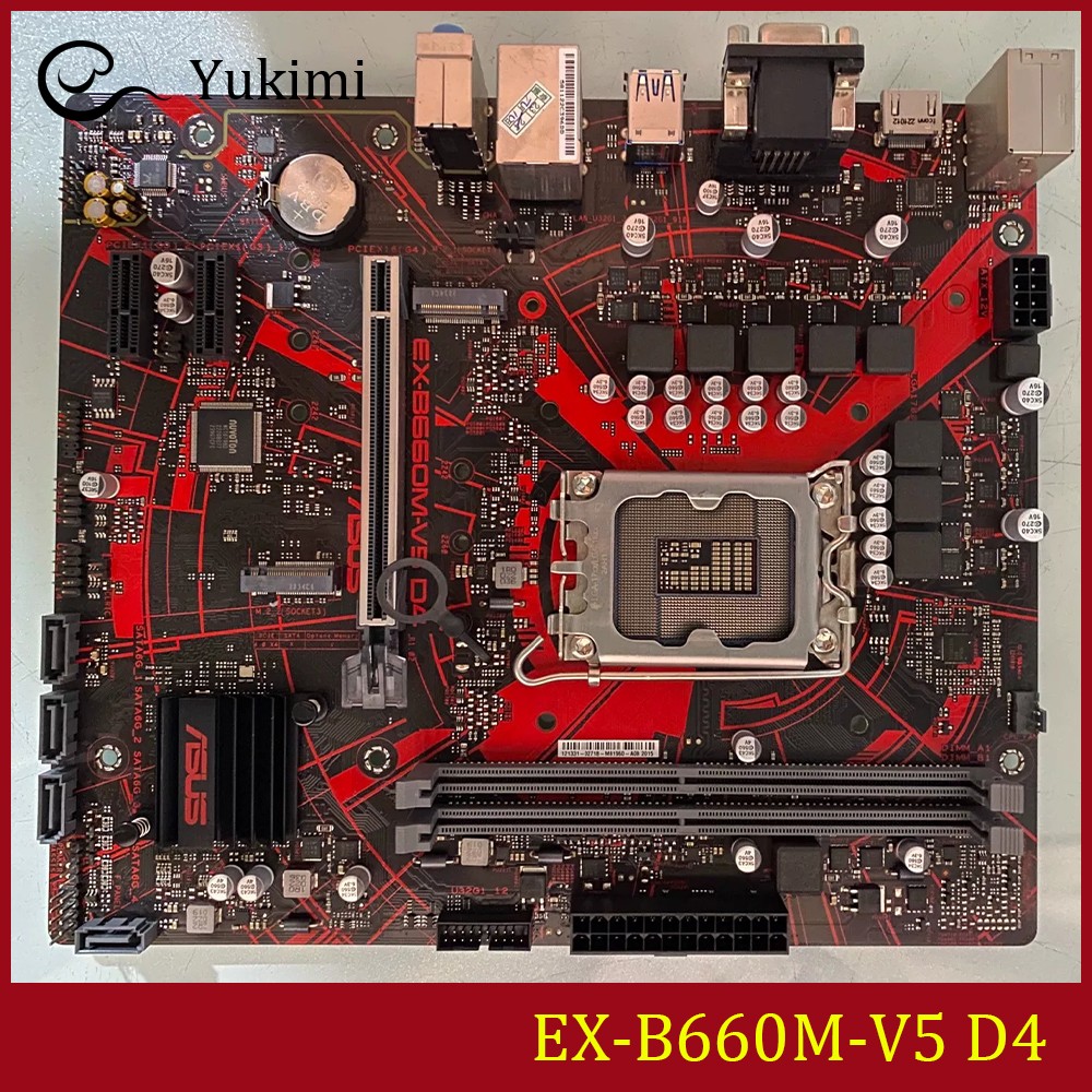 FOR ASUS EX-B660M-V5 D4 DDR4*2 LGA1700 64GB HDMI D-Sub mATX Ｍotherboard Test OK