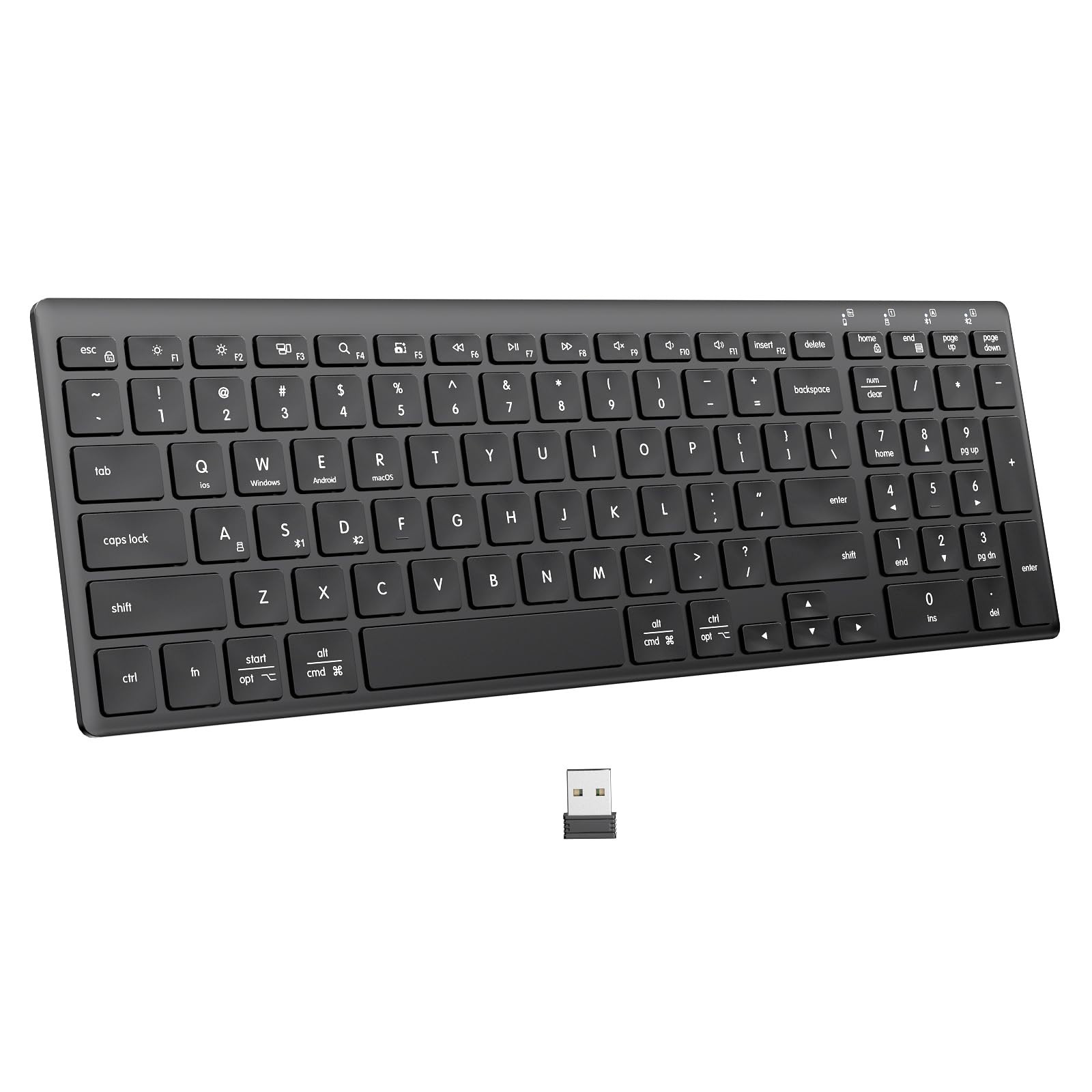 INFINMIND K820 Wireless Ultra Slim Bluetooth Keyboard Multi-Device Compatibility
