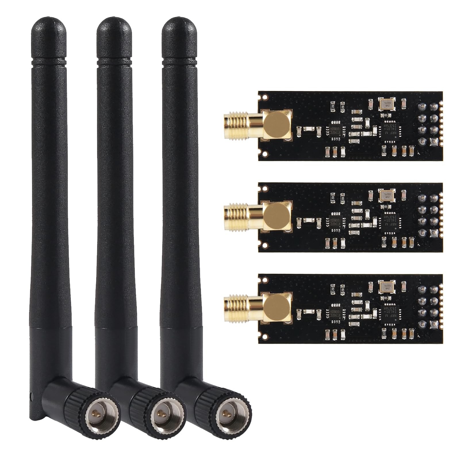 NRF24L01+PA+LNA 2.4GHz Wireless Transceiver Module SMA Antenna Adapter 3 PCS