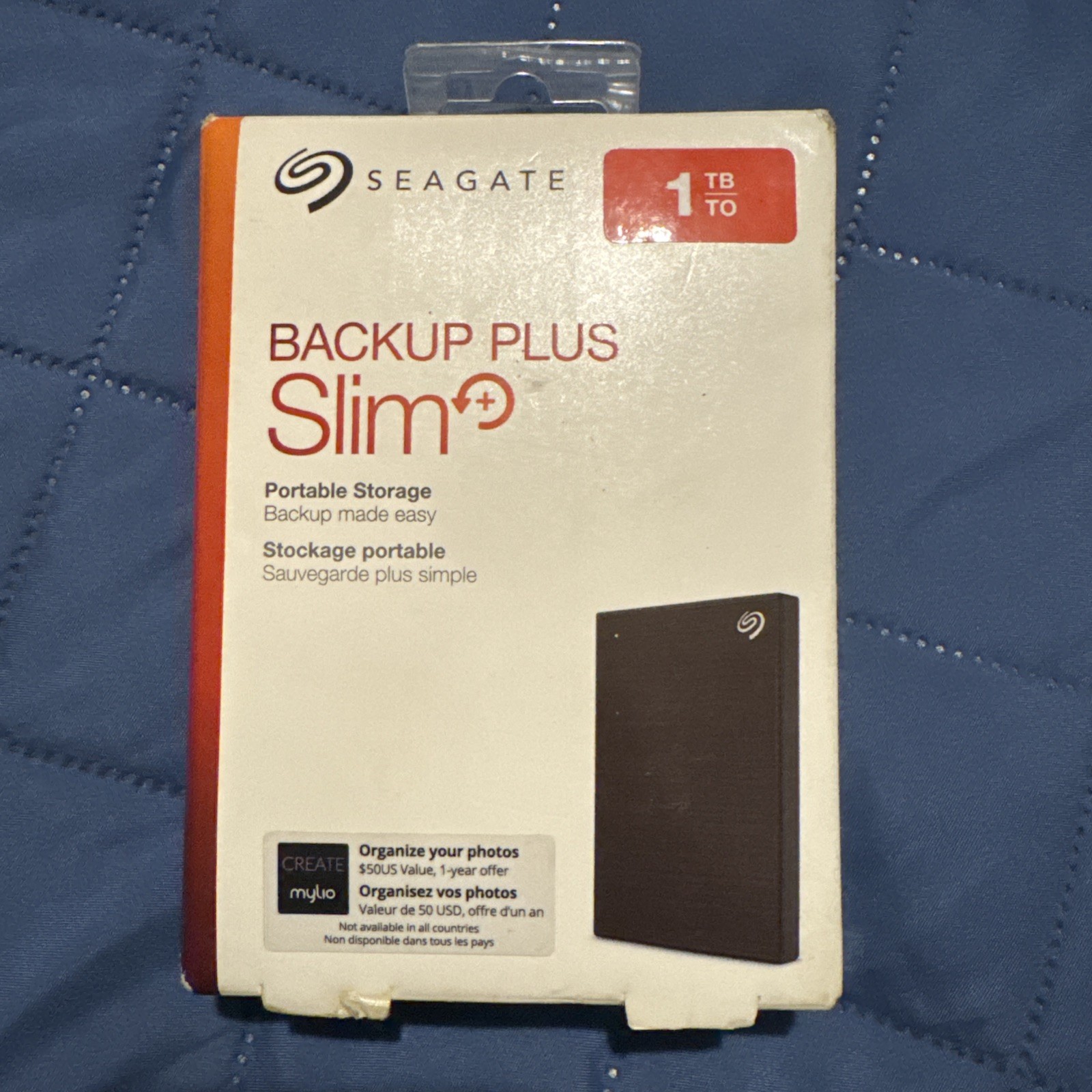 Seagate Backup Plus Slim 1TB Black Portable External HDD for PC & Mac