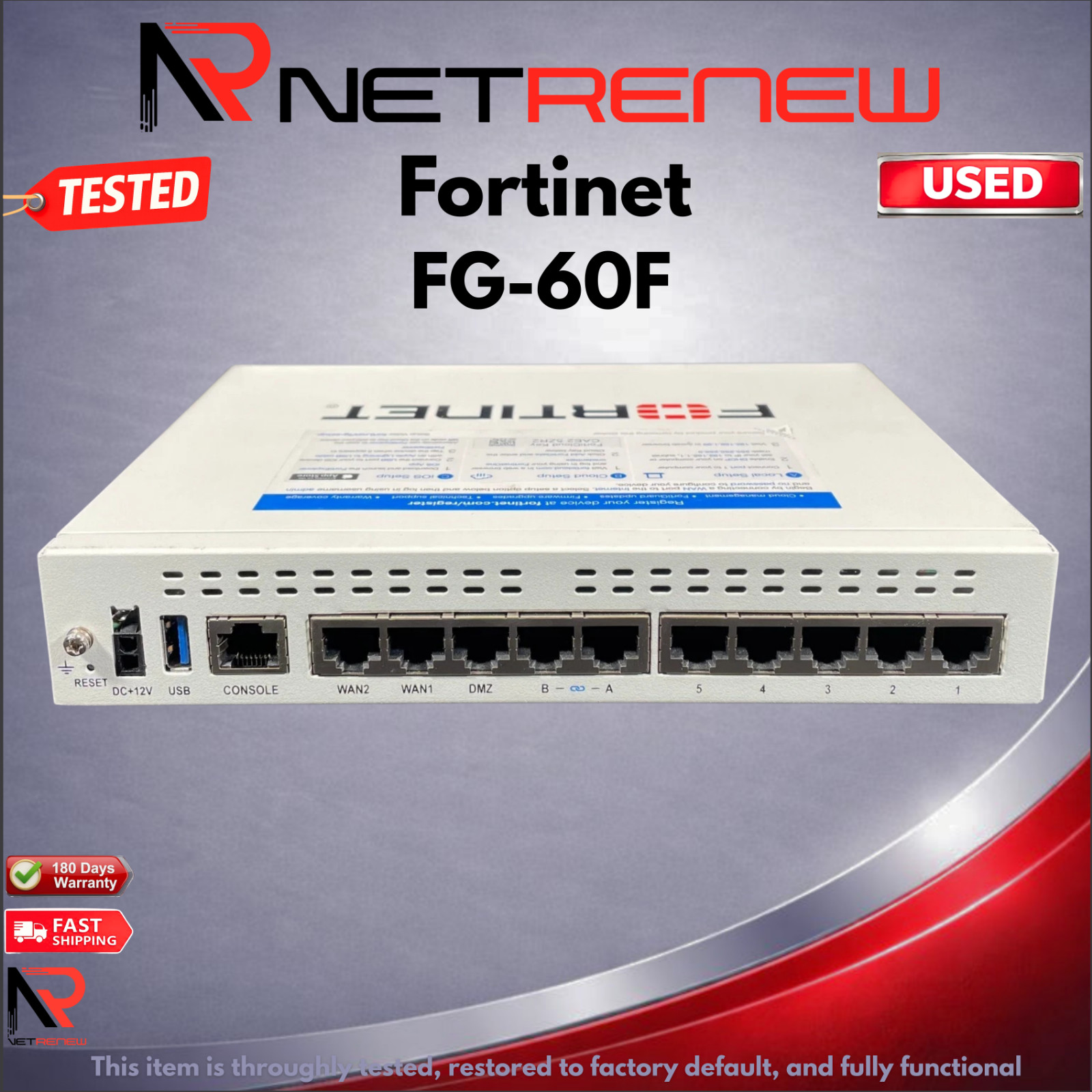 Fortinet FG-60F FortiGate Network Security Firewall Appliance