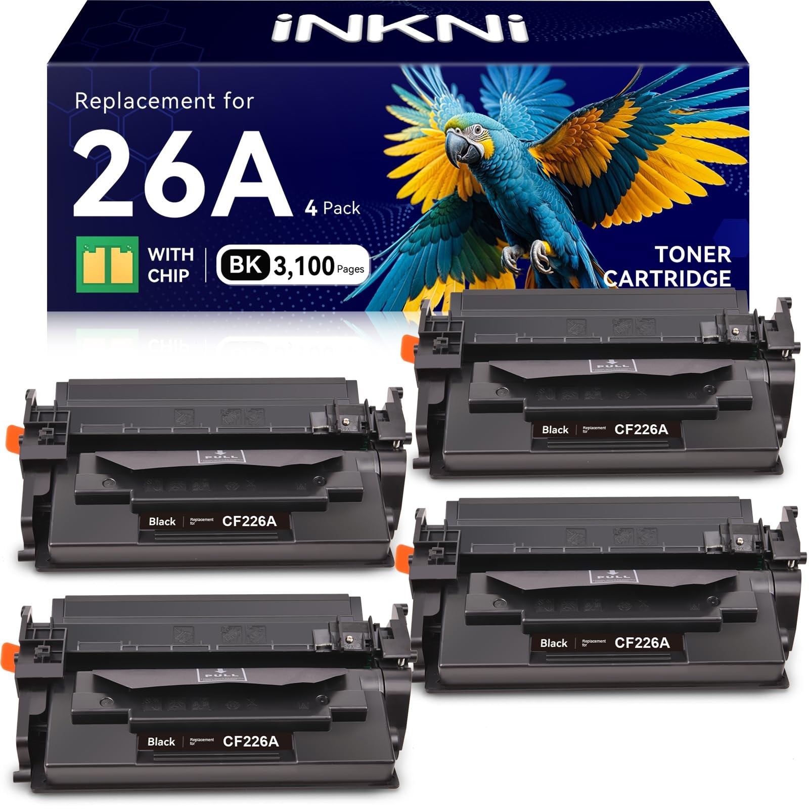InkNI Compatible 26A Toner Cartridge For HP 26A 26X CF226A CF226X, Black