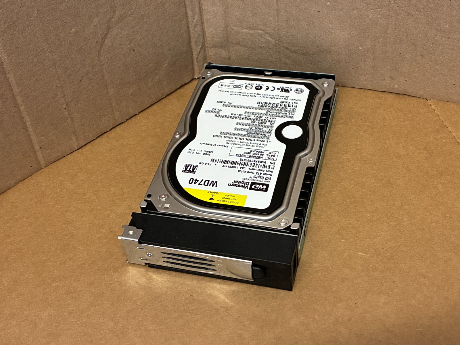 Western Digital Raptor SATA hard drive WD740 WD740GD-50FLCO 10,000 RPM