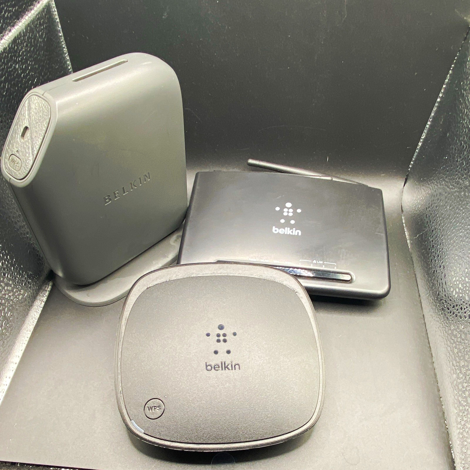 Belkin N300 Wireless N Router Lot of 3 300 Mbps 4-Port Ethernet WPS Gray/Black