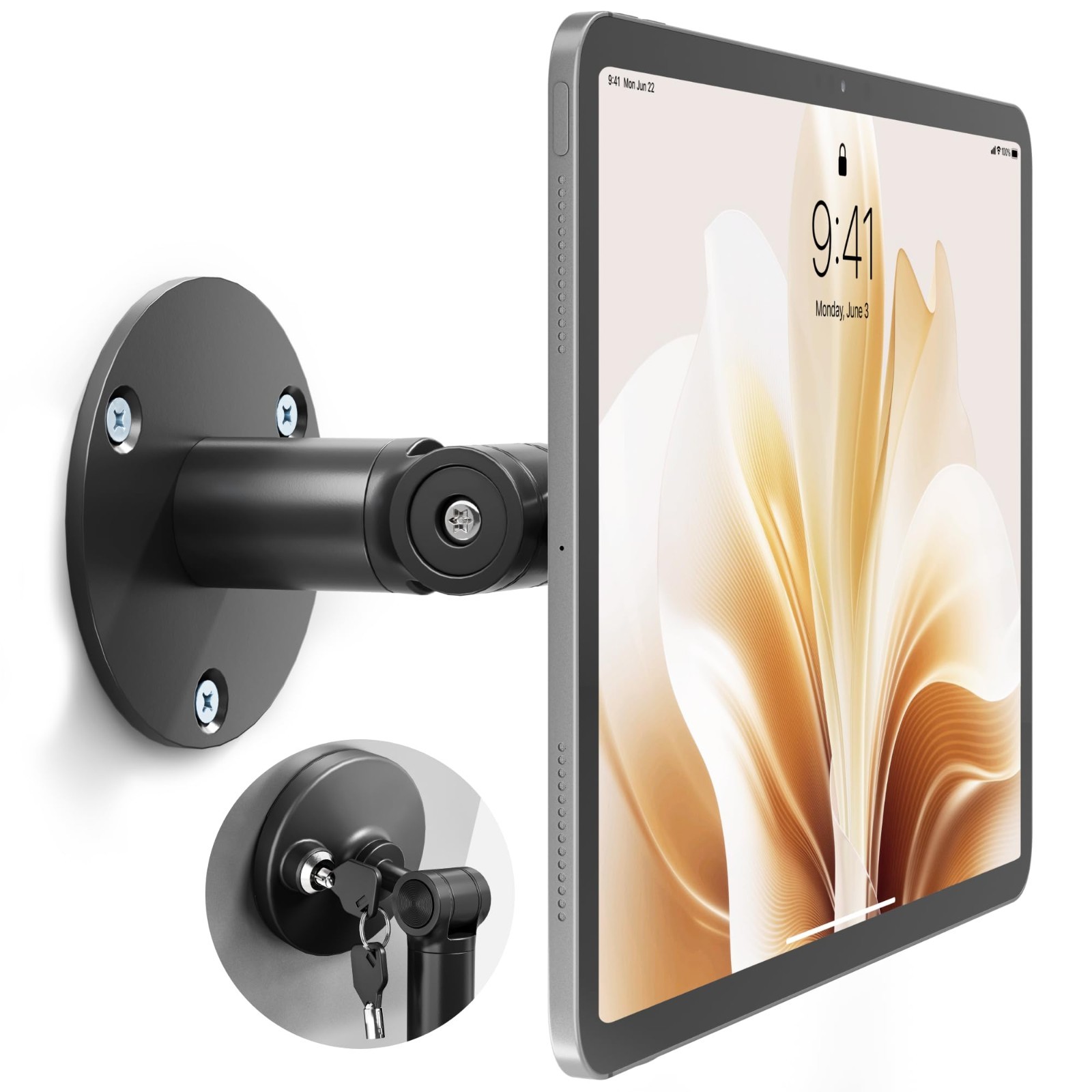 Tablet Wall Mount Kiosk Anti-Theft 7-15in Universal iPad Samsung Black