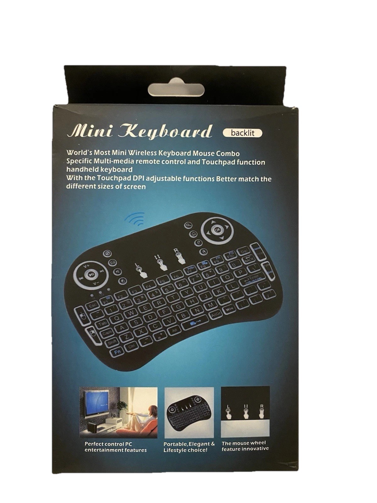 Mini QWERTY Wireless Keyboard with Backlit, Keyboard with Precise touchpad NEW