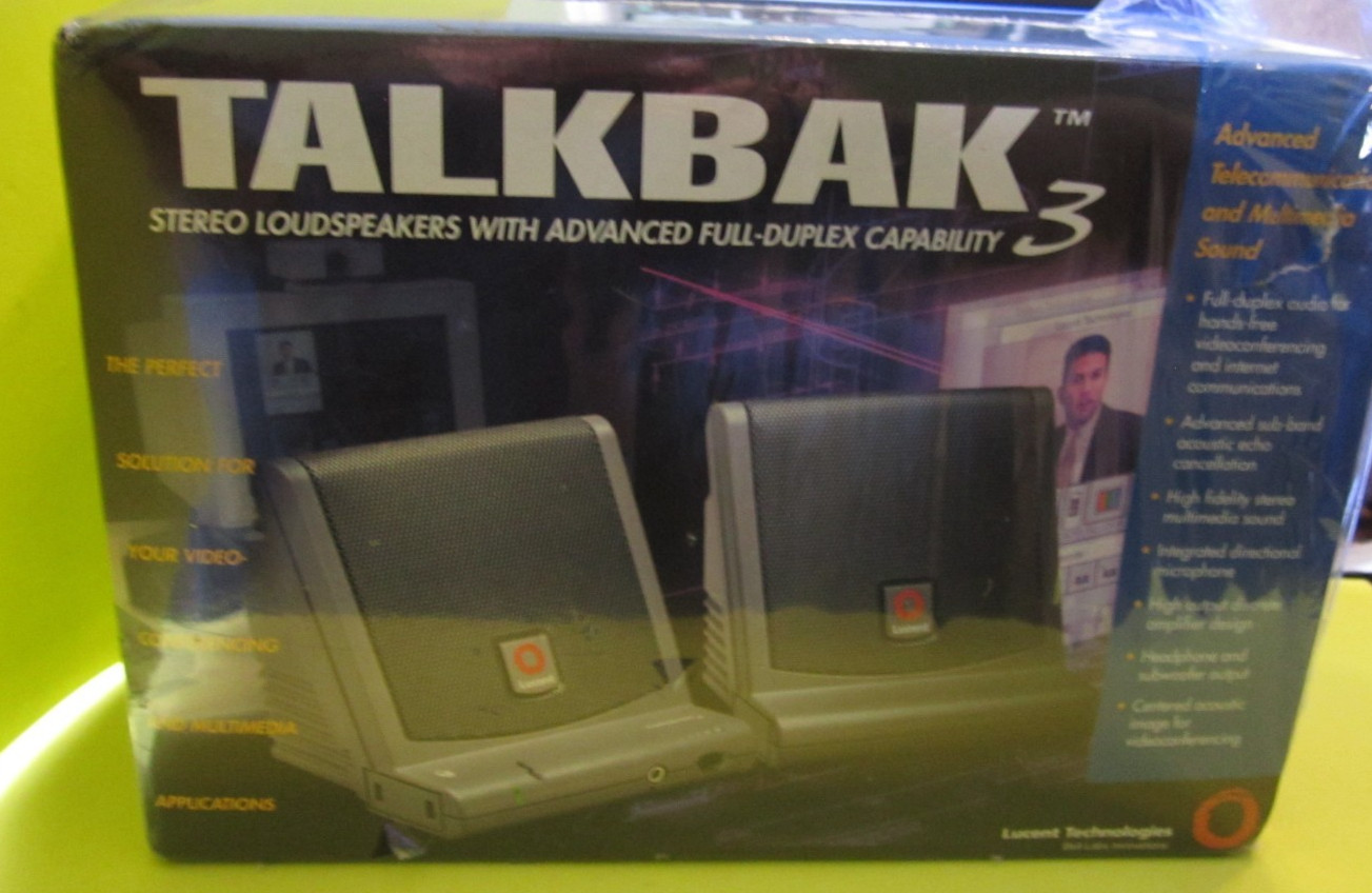 Vintage Lucent Talkbak 3 Stereo Speakers w/ Advanced Full-Duplex Capability