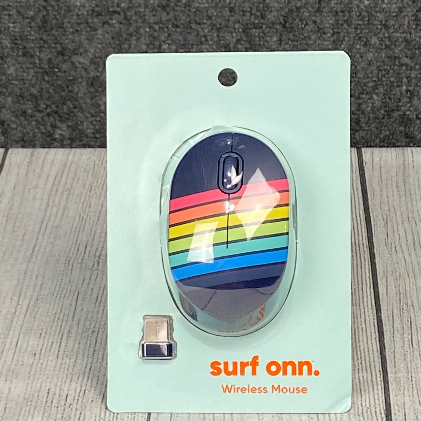 Surf Onn. Wireless Mouse Rainbow Stripe 5 Button - New in Box