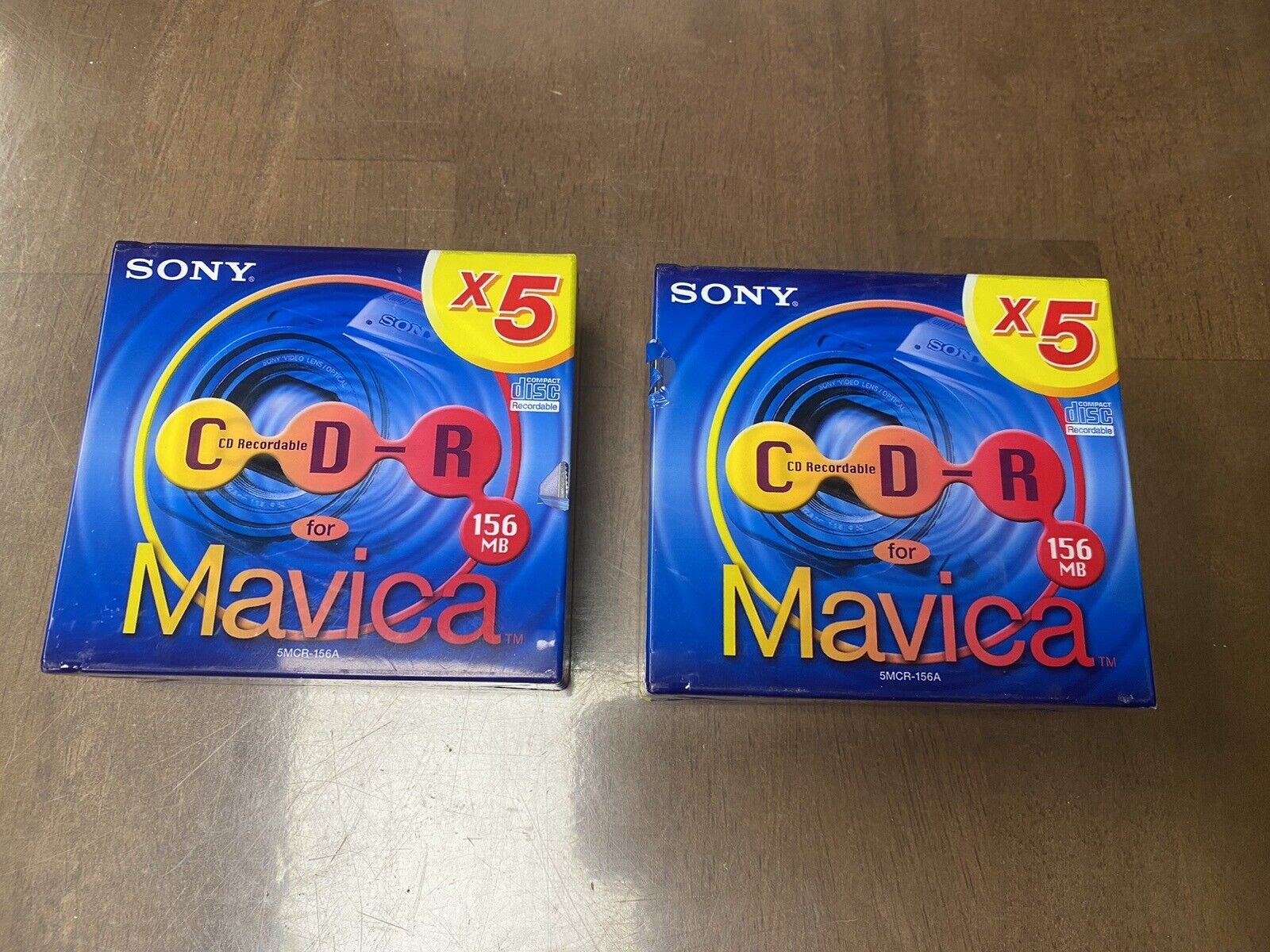 Lot of 2 NEW Sony 5-pack 156MB Mavica CD-R Recordable Compact disk 5MCR-156A