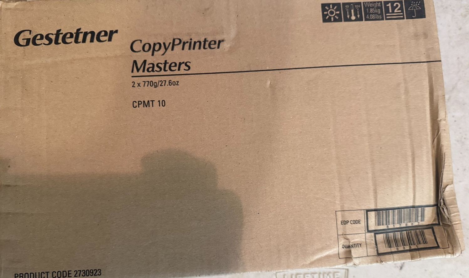 Gestetner CopyPrinter Masters 2x770g/27.6oz CPMT10 - New